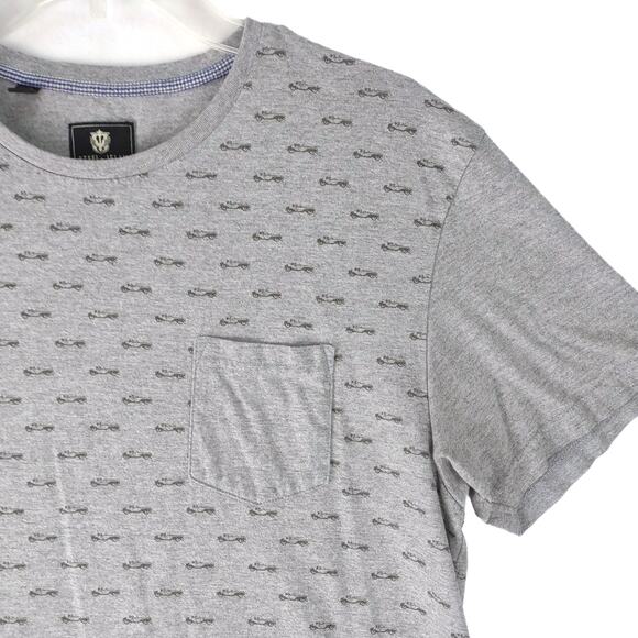 Steel & Jelly London Men's L Automobiles Print Pocket T-Shirt, Gray Large Cars - Picture 2 of 6
